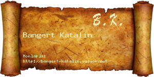 Bangert Katalin névjegykártya
